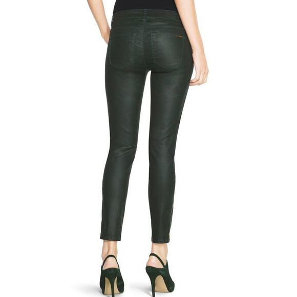 WHBM COATED SKIMMER Mid Rise Ankle Stretch JEANS Teal Green SIZE 4‎ - Picture 3 of 7